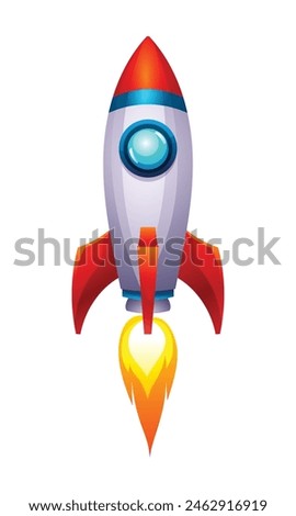 Spaceship rocket vector illustration isolated on white background