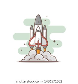 spaceship and rocket vector illustration,eps 10