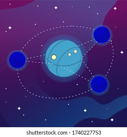 spaceship. satellite in space. research station