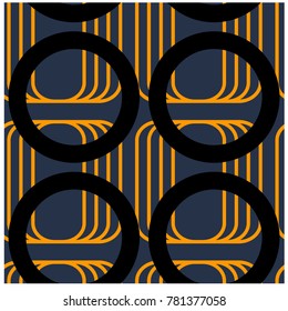 Spaceship science fiction seamless pattern. Design for print, fabric, textile. Seamless wallpaper