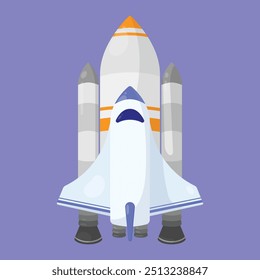 Spaceship Shuttle vector icon. spaceship icon. space rocket shuttle icon