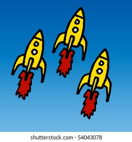 Spaceship sketch. Vector.