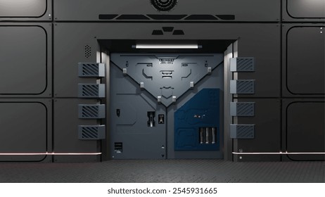 spaceship space door ship interior futuristic lab metal inside background wall game shuttle entrance laboratory gate station texture bunker future vector tech science sci alien old vault sliding steel