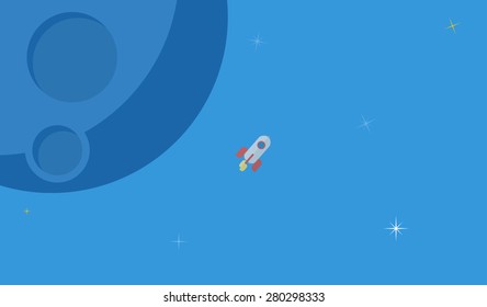 A spaceship in space near planet - vector illustration.
Rocket, Symbol, Spaceship, UFO, Vector