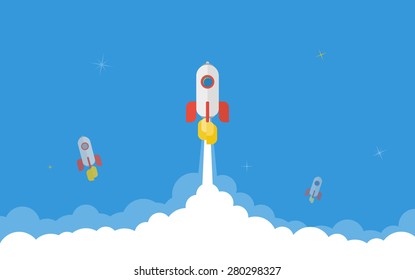 A spaceship in space - vector illustration.
Rocket, Symbol, Spaceship, UFO, Vector