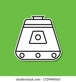 Spaceship sticker icon. Simple thin line, outline vector of cartooning space icons for ui and ux, website or mobile application