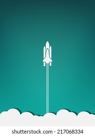 Spaceship take off minimalist poster