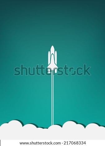 Spaceship take off minimalist poster