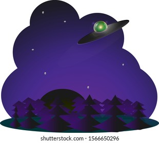 A spaceship takes off from the wild.