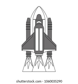 Spaceship taking off