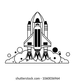 Spaceship taking off
