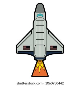 Spaceship taking off