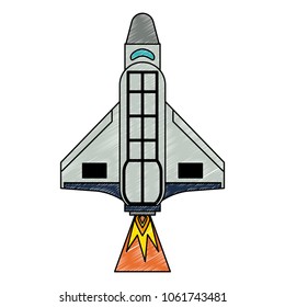 Spaceship taking off scribble