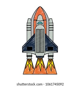 Spaceship taking off scribble