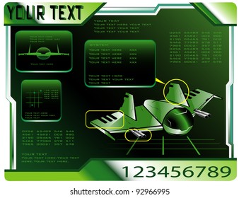 spaceship technical data. vector 11
