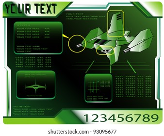 spaceship technical data. vector 12