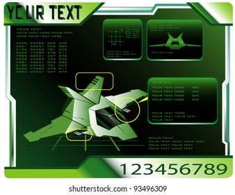 spaceship technical data. vector 13