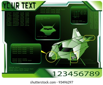 spaceship technical data. vector 14