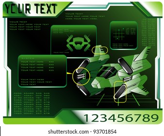 spaceship technical data. vector 18