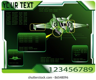 spaceship technical data. vector 2