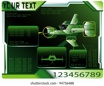 spaceship technical data. vector 20