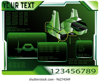spaceship technical data. vector 22
