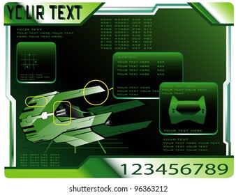 spaceship technical data. vector 23