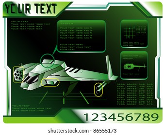spaceship technical data. vector 3