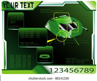 spaceship technical data. vector 8