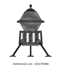 Spaceship technology isolated scribble