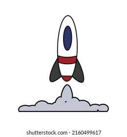 a spaceship that will fly into space emits thick smoke