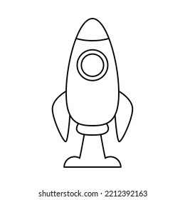 icono lineal de transporte de nave espacial aislado