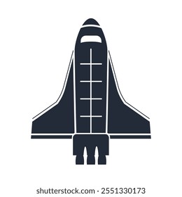 spaceship transportation silhouette isolated icon