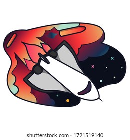 Una nave espacial tratando de evitar los misiles que se avecinan, ilustración de los vectores de cohetes