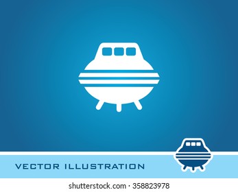 Spaceship or UFO Icon. Eps-10.