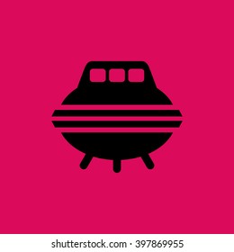 Spaceship Or UFO Icon. Eps-10.