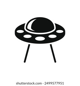 Spaceship Ufo Icon on White Background. Uncnown Flying Object Logo. Vector