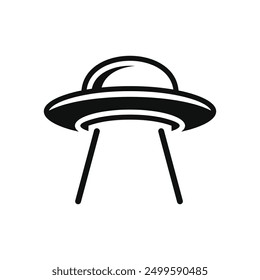 Spaceship Ufo Icon on White Background. Uncnown Flying Object Logo. Vector