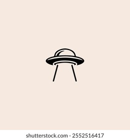 Ícone Ufo da nave espacial sobre fundo branco. Logotipo De Objeto Voador Desconhecido. Design vetorial.