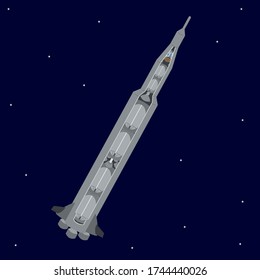 Spaceship in the universe for infographic.