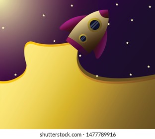 spaceship in to the universe with jet space line and star for background, background for fill text