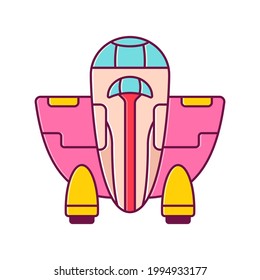 Spaceship vector cartoon illustration isolated on a white background.
