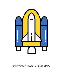 Spaceship vector filled outline icon. EPS 10 file