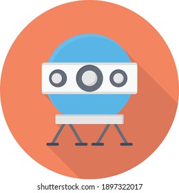spaceship vector flat colour icon