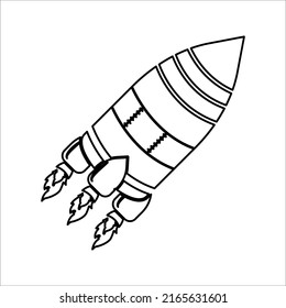 spaceship vector icon climbing the sky