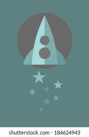 Spaceship. Vector illustration.