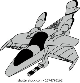 spaceship vector illustration. concept.
Gray space ship with wings