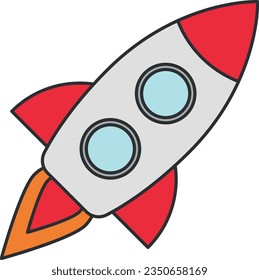 Spaceship vector illustration. Space exploration.