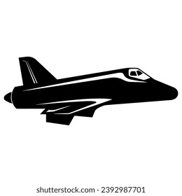 Ein Spaceship-Vektorgrafik einzeln auf weißem Hintergrund, ein Raumschiff Rocket Black Silhouette