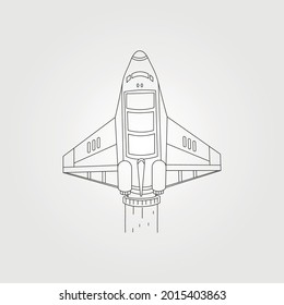 spaceship vector line art symbol illustration design, spacecraft shuttle vector design